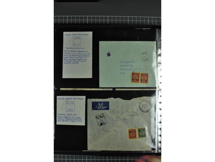 1948/65, Partie Briefe und Karten, alle mit Portomarken oder -stempeln nachtaxiert