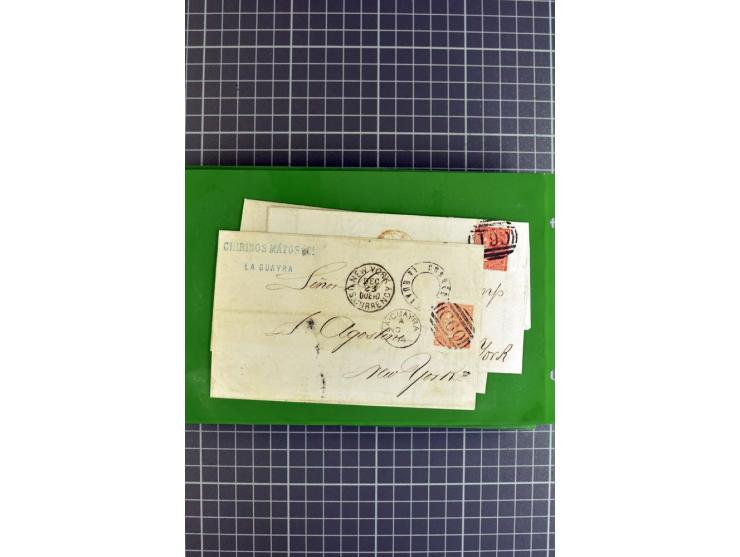 1848/1931, rund 90 Briefe bzw. Vorderseiten, praktisch nur gutes Material mit u.a. USA Nr. 1 im Paar auf Brief, Mischfrankatu