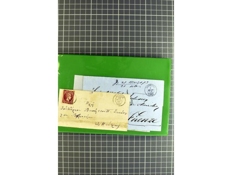 1848/1931, rund 90 Briefe bzw. Vorderseiten, praktisch nur gutes Material mit u.a. USA Nr. 1 im Paar auf Brief, Mischfrankatu