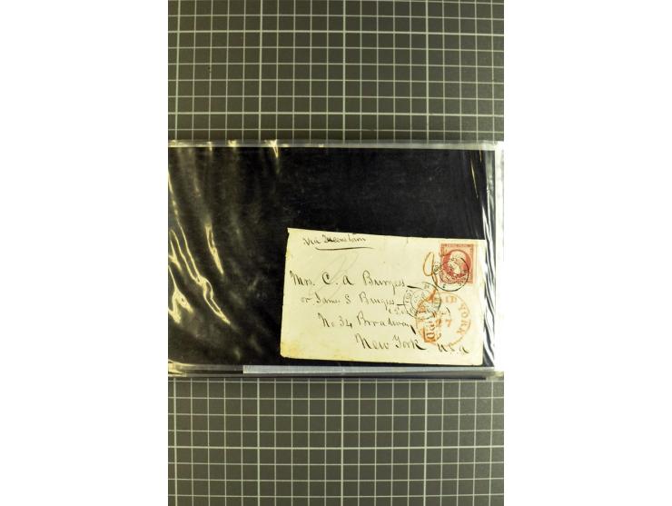 1848/1931, rund 90 Briefe bzw. Vorderseiten, praktisch nur gutes Material mit u.a. USA Nr. 1 im Paar auf Brief, Mischfrankatu