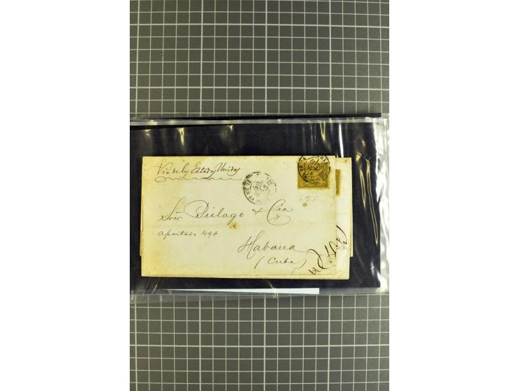 1848/1931, rund 90 Briefe bzw. Vorderseiten, praktisch nur gutes Material mit u.a. USA Nr. 1 im Paar auf Brief, Mischfrankatu