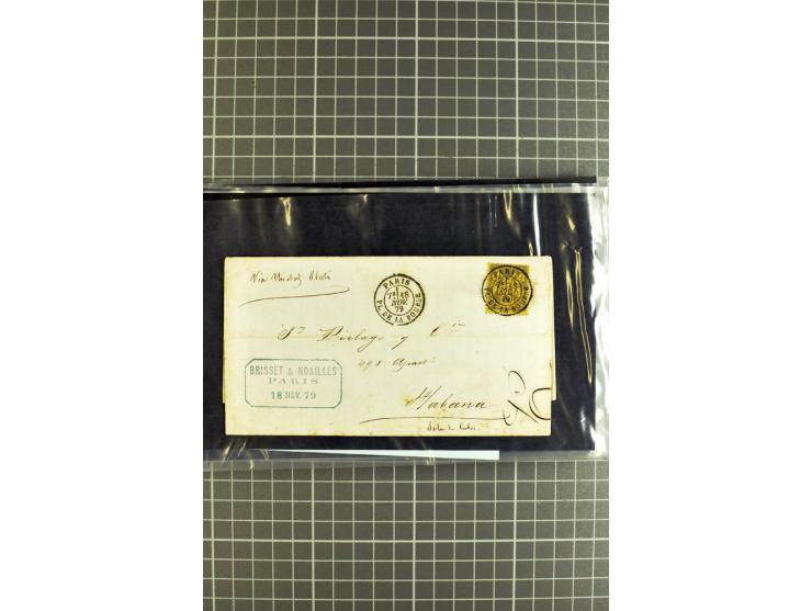 1848/1931, rund 90 Briefe bzw. Vorderseiten, praktisch nur gutes Material mit u.a. USA Nr. 1 im Paar auf Brief, Mischfrankatu