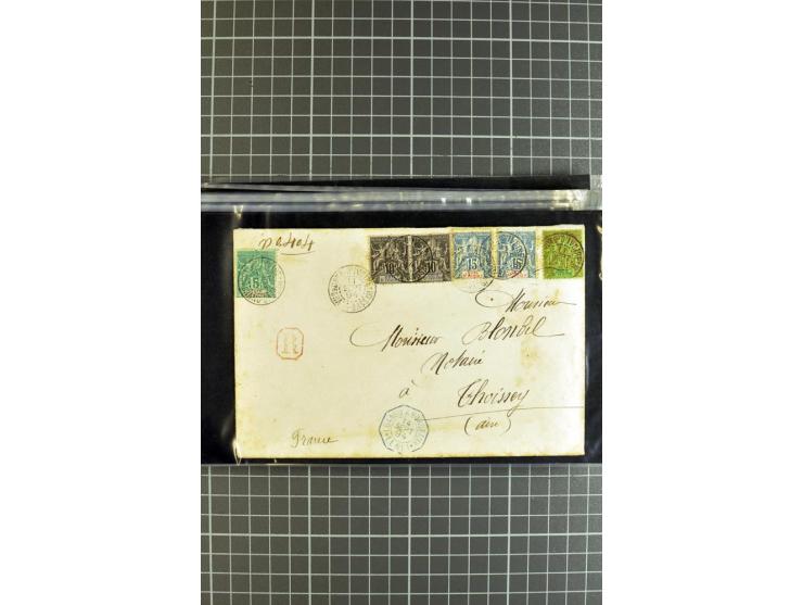 1848/1931, rund 90 Briefe bzw. Vorderseiten, praktisch nur gutes Material mit u.a. USA Nr. 1 im Paar auf Brief, Mischfrankatu