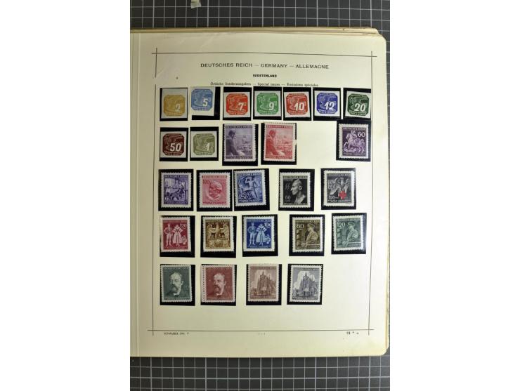 1849/1942, ungebrauchte und gestempelte Sammlung mit besseren Ausgaben in 2 alten Schaubek-Alben, dazu kleines Einsteckbuch m