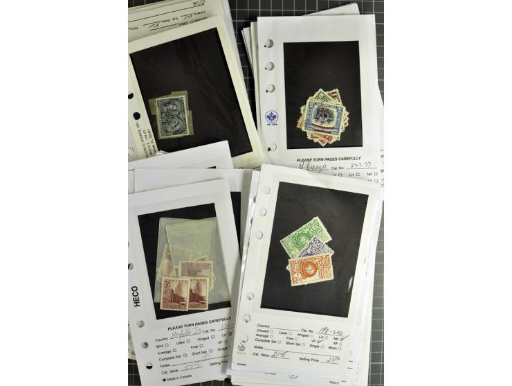 1845/1960 (ca.), hochinteressanter ungebrauchter/postfrische und gestempelter Bestand auf Verkaufskärtchen aus altem Händlerb