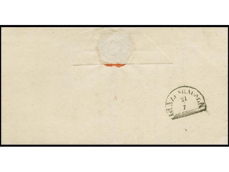  6 Kreuzer braun, Platte 3, voll- bis breitrandig mit gMR "364" und nebengesetztem Halbkreisstempel "OBERNZELL 20/7" (1860) a