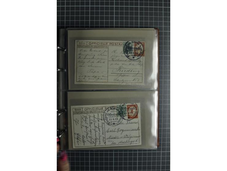 1912, Rhein/Main, 108 Karten, dabei verschiedene Daten und Orte, gute Ansichtskarten, Auslandskarte, Gelbe Hunde, Bunte Hunde