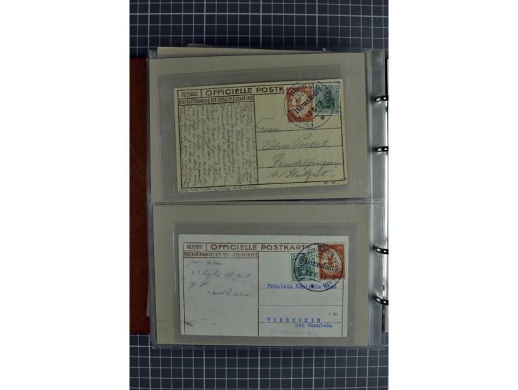 1912, Rhein/Main, 108 Karten, dabei verschiedene Daten und Orte, gute Ansichtskarten, Auslandskarte, Gelbe Hunde, Bunte Hunde