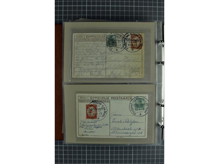 1912, Rhein/Main, 108 Karten, dabei verschiedene Daten und Orte, gute Ansichtskarten, Auslandskarte, Gelbe Hunde, Bunte Hunde
