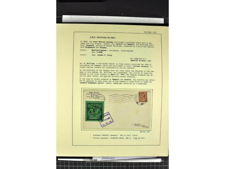 1933/39, Luftpost der britischen Inseln, hochinteressante Sammlung von 45 Briefen, alles sauber und ausführlich auf Vordruckb