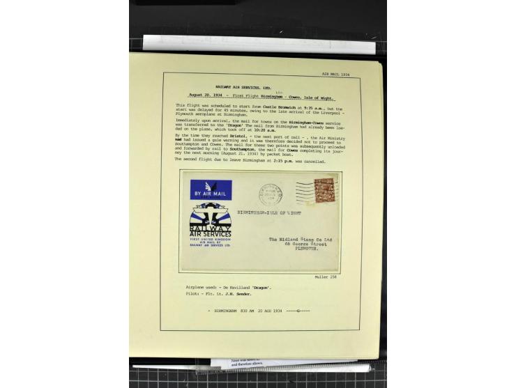 1933/39, Luftpost der britischen Inseln, hochinteressante Sammlung von 45 Briefen, alles sauber und ausführlich auf Vordruckb