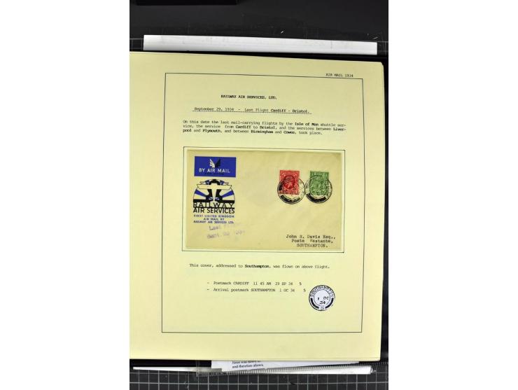 1933/39, Luftpost der britischen Inseln, hochinteressante Sammlung von 45 Briefen, alles sauber und ausführlich auf Vordruckb