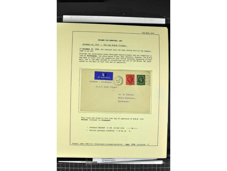 1933/39, Luftpost der britischen Inseln, hochinteressante Sammlung von 45 Briefen, alles sauber und ausführlich auf Vordruckb