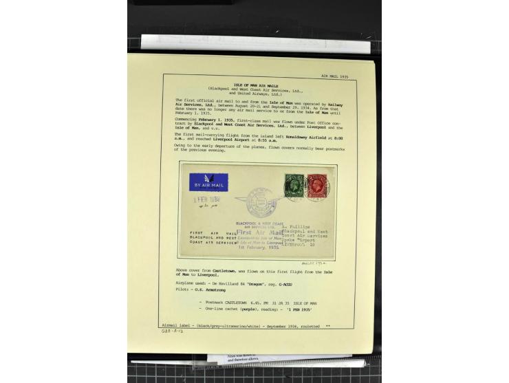 1933/39, Luftpost der britischen Inseln, hochinteressante Sammlung von 45 Briefen, alles sauber und ausführlich auf Vordruckb