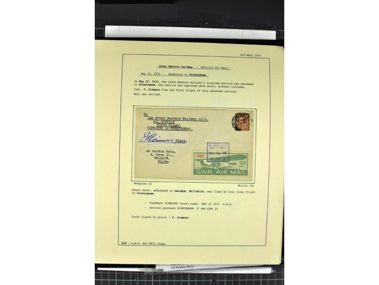 1933/39, Luftpost der britischen Inseln, hochinteressante Sammlung von 45 Briefen, alles sauber und ausführlich auf Vordruckb