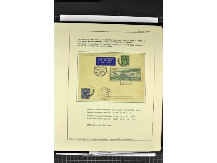 1933/39, Luftpost der britischen Inseln, hochinteressante Sammlung von 45 Briefen, alles sauber und ausführlich auf Vordruckb