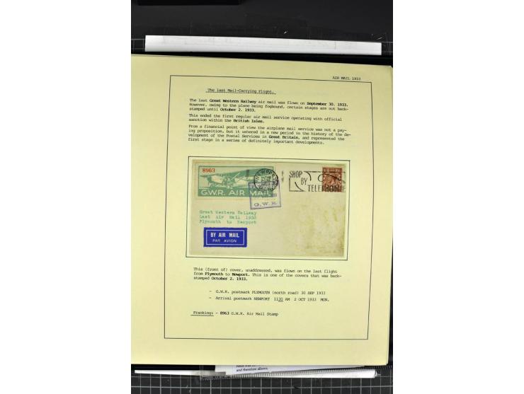1933/39, Luftpost der britischen Inseln, hochinteressante Sammlung von 45 Briefen, alles sauber und ausführlich auf Vordruckb