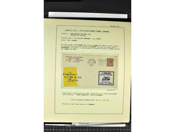 1933/39, Luftpost der britischen Inseln, hochinteressante Sammlung von 45 Briefen, alles sauber und ausführlich auf Vordruckb