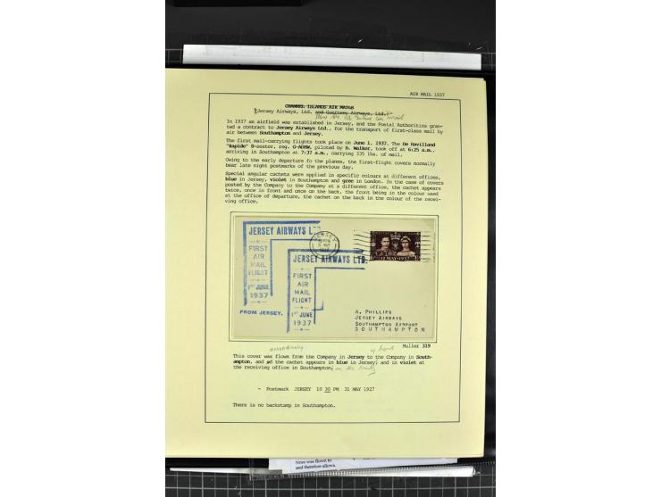 1933/39, Luftpost der britischen Inseln, hochinteressante Sammlung von 45 Briefen, alles sauber und ausführlich auf Vordruckb