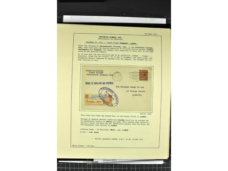 1933/39, Luftpost der britischen Inseln, hochinteressante Sammlung von 45 Briefen, alles sauber und ausführlich auf Vordruckb