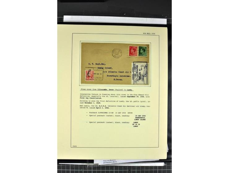 1933/39, Luftpost der britischen Inseln, hochinteressante Sammlung von 45 Briefen, alles sauber und ausführlich auf Vordruckb