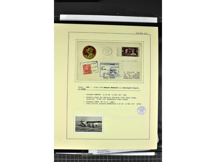 1933/39, Luftpost der britischen Inseln, hochinteressante Sammlung von 45 Briefen, alles sauber und ausführlich auf Vordruckb