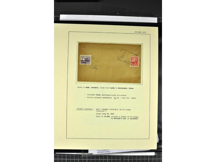 1933/39, Luftpost der britischen Inseln, hochinteressante Sammlung von 45 Briefen, alles sauber und ausführlich auf Vordruckb