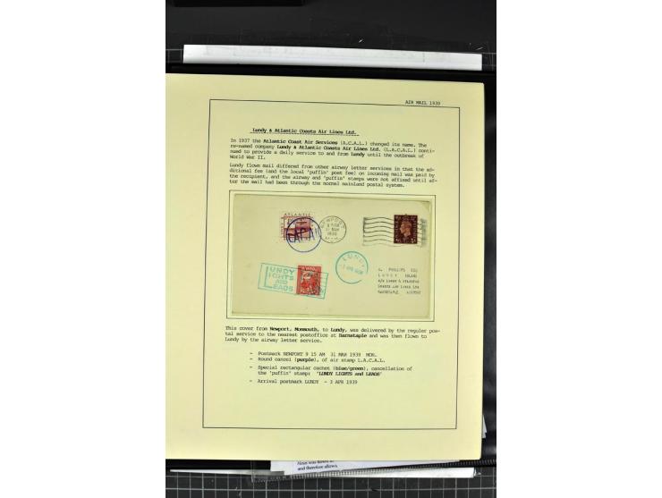 1933/39, Luftpost der britischen Inseln, hochinteressante Sammlung von 45 Briefen, alles sauber und ausführlich auf Vordruckb