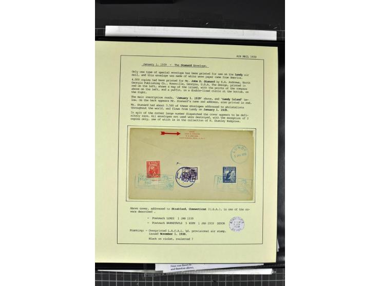 1933/39, Luftpost der britischen Inseln, hochinteressante Sammlung von 45 Briefen, alles sauber und ausführlich auf Vordruckb