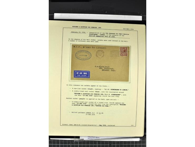 1933/39, Luftpost der britischen Inseln, hochinteressante Sammlung von 45 Briefen, alles sauber und ausführlich auf Vordruckb