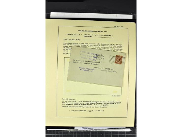 1933/39, Luftpost der britischen Inseln, hochinteressante Sammlung von 45 Briefen, alles sauber und ausführlich auf Vordruckb