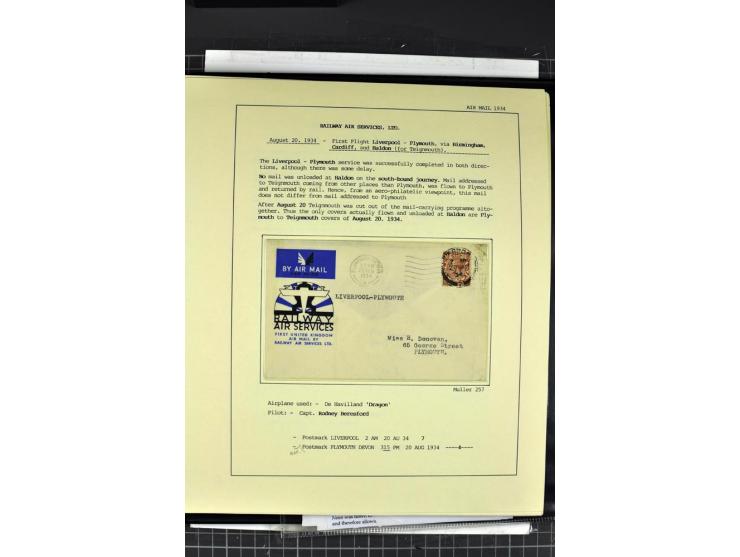 1933/39, Luftpost der britischen Inseln, hochinteressante Sammlung von 45 Briefen, alles sauber und ausführlich auf Vordruckb