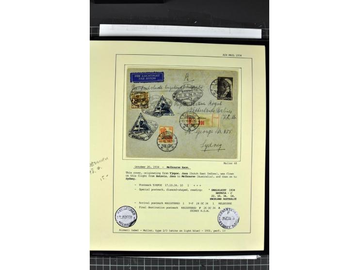 1934, MacRobertson Air Race England-Australia, interessante Sammlung von 13 Briefen, beginnend mit einer Broschüre von Major 