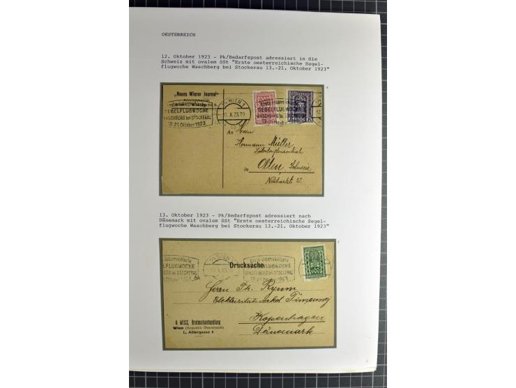 ÖSTERREICH : 1923/36, umfangreiche Sammlung mit über 100 Karten und Briefen, dabei viele verschiedene Flüge mit besseren, Pri