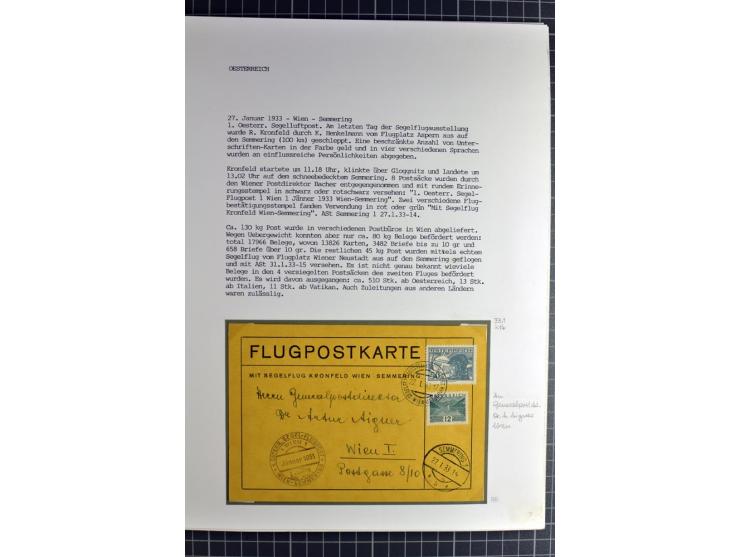 ÖSTERREICH : 1923/36, umfangreiche Sammlung mit über 100 Karten und Briefen, dabei viele verschiedene Flüge mit besseren, Pri