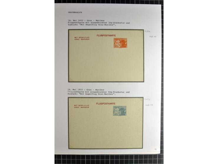 ÖSTERREICH : 1923/36, umfangreiche Sammlung mit über 100 Karten und Briefen, dabei viele verschiedene Flüge mit besseren, Pri