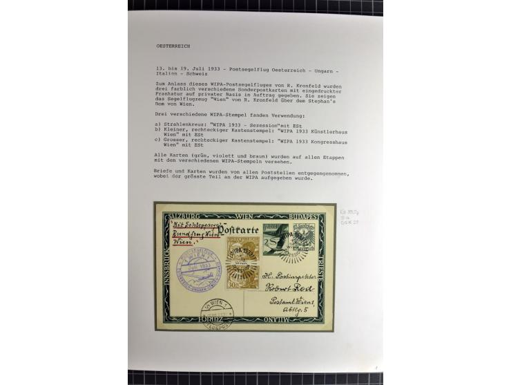 ÖSTERREICH : 1923/36, umfangreiche Sammlung mit über 100 Karten und Briefen, dabei viele verschiedene Flüge mit besseren, Pri