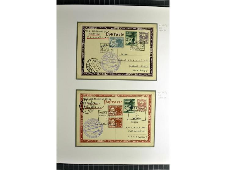 ÖSTERREICH : 1923/36, umfangreiche Sammlung mit über 100 Karten und Briefen, dabei viele verschiedene Flüge mit besseren, Pri