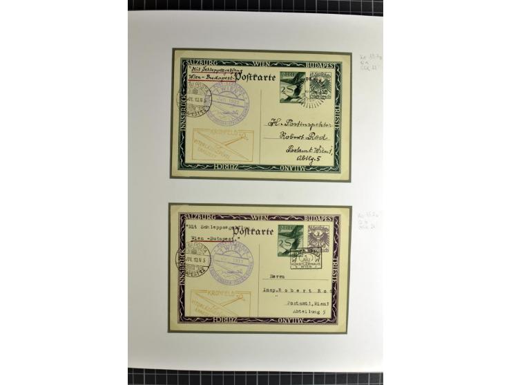 ÖSTERREICH : 1923/36, umfangreiche Sammlung mit über 100 Karten und Briefen, dabei viele verschiedene Flüge mit besseren, Pri
