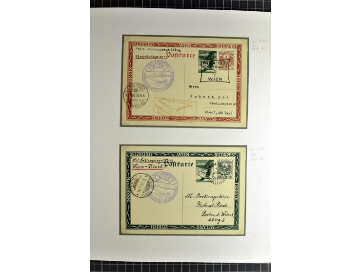 ÖSTERREICH : 1923/36, umfangreiche Sammlung mit über 100 Karten und Briefen, dabei viele verschiedene Flüge mit besseren, Pri