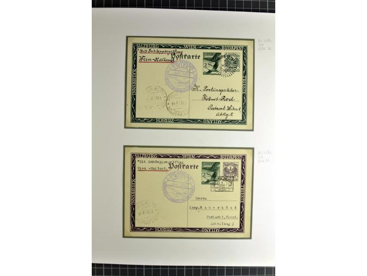 ÖSTERREICH : 1923/36, umfangreiche Sammlung mit über 100 Karten und Briefen, dabei viele verschiedene Flüge mit besseren, Pri