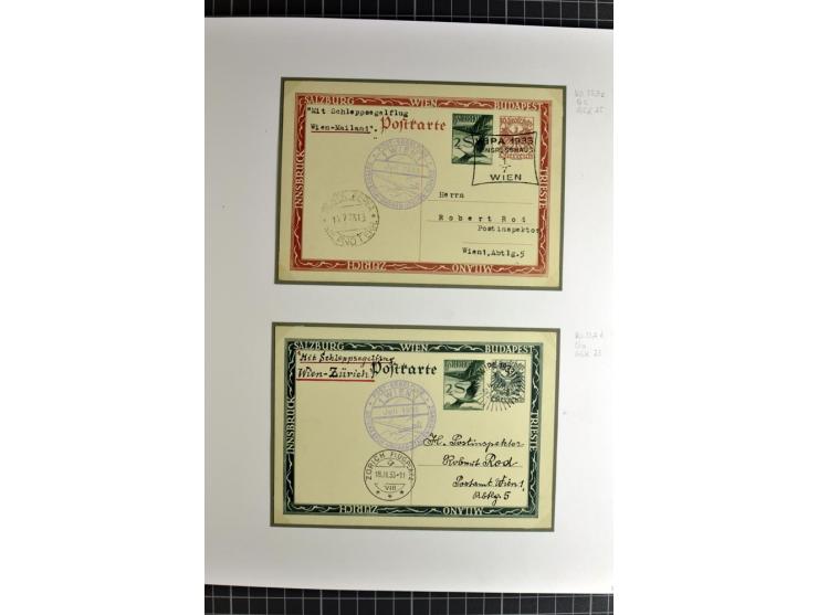 ÖSTERREICH : 1923/36, umfangreiche Sammlung mit über 100 Karten und Briefen, dabei viele verschiedene Flüge mit besseren, Pri