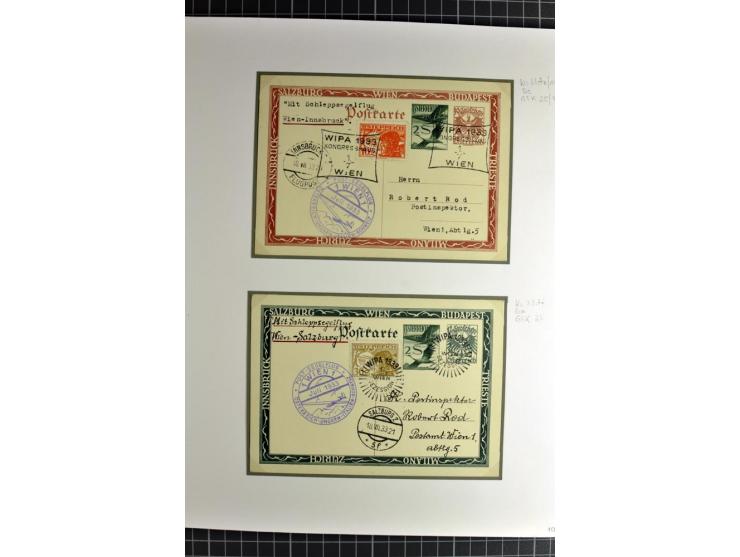 ÖSTERREICH : 1923/36, umfangreiche Sammlung mit über 100 Karten und Briefen, dabei viele verschiedene Flüge mit besseren, Pri
