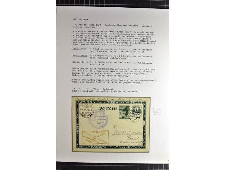 ÖSTERREICH : 1923/36, umfangreiche Sammlung mit über 100 Karten und Briefen, dabei viele verschiedene Flüge mit besseren, Pri