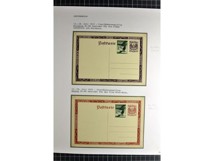 ÖSTERREICH : 1923/36, umfangreiche Sammlung mit über 100 Karten und Briefen, dabei viele verschiedene Flüge mit besseren, Pri