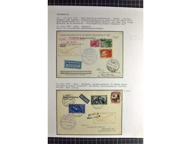 ÖSTERREICH : 1923/36, umfangreiche Sammlung mit über 100 Karten und Briefen, dabei viele verschiedene Flüge mit besseren, Pri