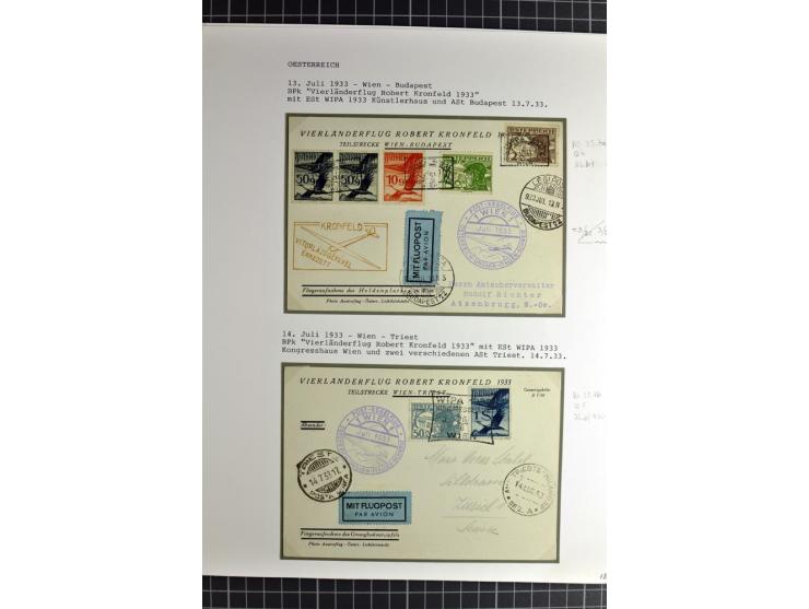 ÖSTERREICH : 1923/36, umfangreiche Sammlung mit über 100 Karten und Briefen, dabei viele verschiedene Flüge mit besseren, Pri