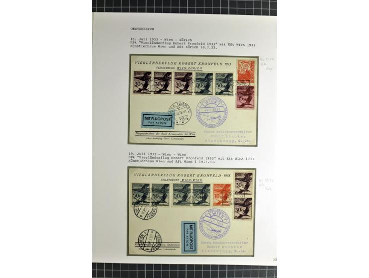 ÖSTERREICH : 1923/36, umfangreiche Sammlung mit über 100 Karten und Briefen, dabei viele verschiedene Flüge mit besseren, Pri