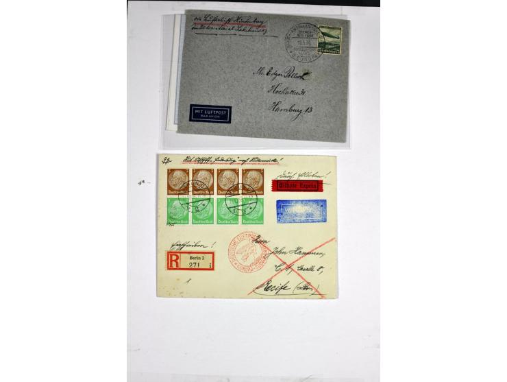 1912/1939, umfangreicher Sammlungsposten mit fast 130 Briefen und Karten ink. Rhein/Main-Flugpost, dabei Pionierpost, bessere