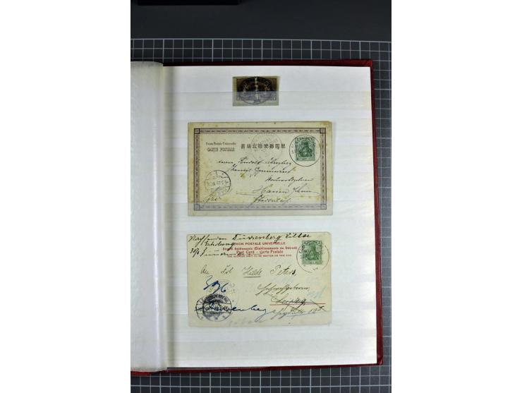 1887/1911, kleine Sammlung von 20 Briefen/Karten und 8 Briefstücken sowie 2 Einzelwerten, teils minimal fleckig, sonst gute E